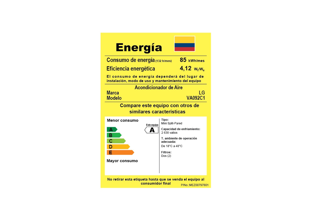 Ficha retig del aire acondicionado LG AI.